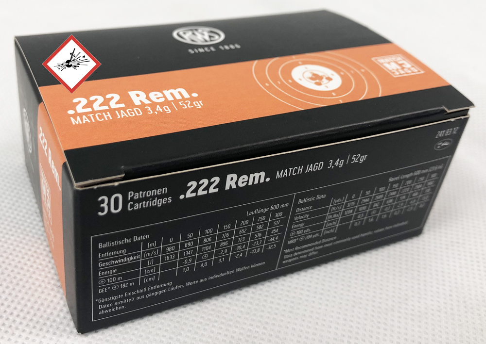 RWS .222 Rem Match Jagd 52grs | Shooters Corner